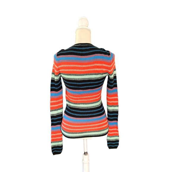Manoush striped cardigan sweater size S small cotton multicolored button - Picture 5 of 9